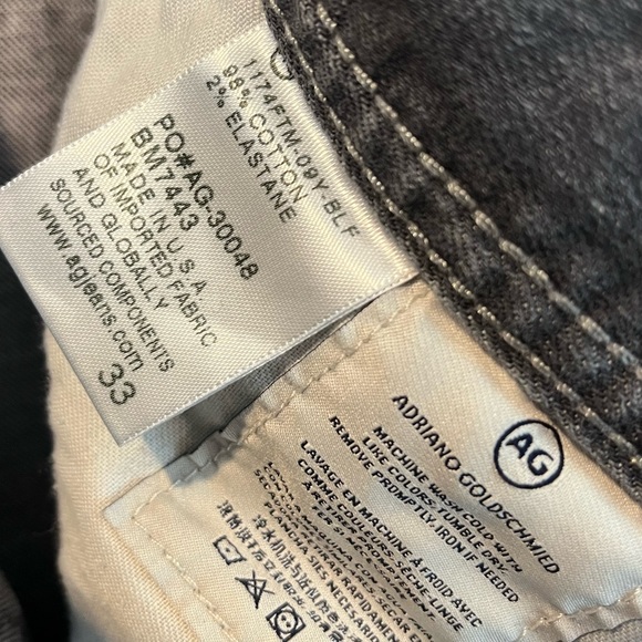 Ag Adriano Goldschmied Men’s 33” Grey Wash The Graduate Tailored Leg Jeans - Picture 11 of 11